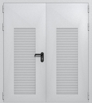 Двупольная глухая техническая дверь с вентиляцией (цвет светло-серый RAL 7047)