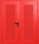 Двупольная глухая техническая дверь с вентиляцией (цвет красный RAL 3020)