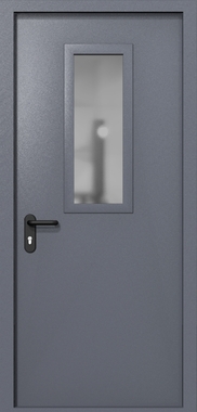 Однопольная дверь ei-60 со стеклом 700x300 (цвет темно-серый RAL 7015) Однопольная дверь ei-60 со стеклом 700x300 (цвет темно-серый RAL 7015)