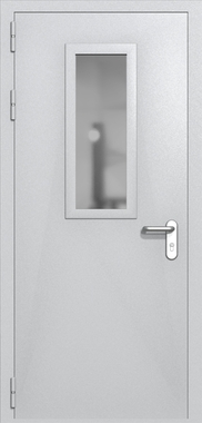 Однопольная дверь ei-60 со стеклом 700x300 и ручками хром (цвет светло-серый RAL 7047) Однопольная дверь ei-60 со стеклом 700x300 и ручками хром (цвет светло-серый RAL 7047)