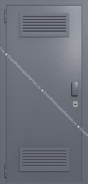 Однопольная глухая техническая дверь с вентиляцией (цвет темно-серый RAL 7015)