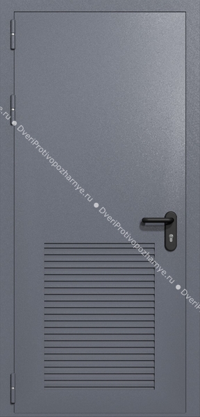 Однопольная глухая техническая дверь с вентиляцией (цвет темно-серый RAL 7015) Однопольная глухая техническая дверь с вентиляцией (цвет темно-серый RAL 7015)
