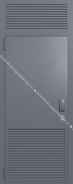 Однопольная глухая техническая дверь с верхней вставкой и вентиляцией (цвет темно-серый RAL 7015)