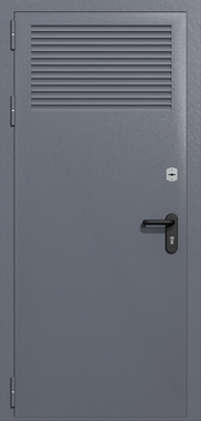 Однопольная глухая техническая дверь с вентиляцией (цвет темно-серый RAL 7015)
