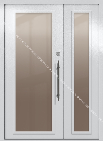 Полуторапольная техническая дверь с максимальными стеклами (цвет светло-серый RAL 7047) Полуторапольная техническая дверь с максимальными стеклами (цвет светло-серый RAL 7047)