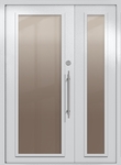 Полуторапольная техническая дверь с максимальными стеклами (цвет светло-серый RAL 7047)